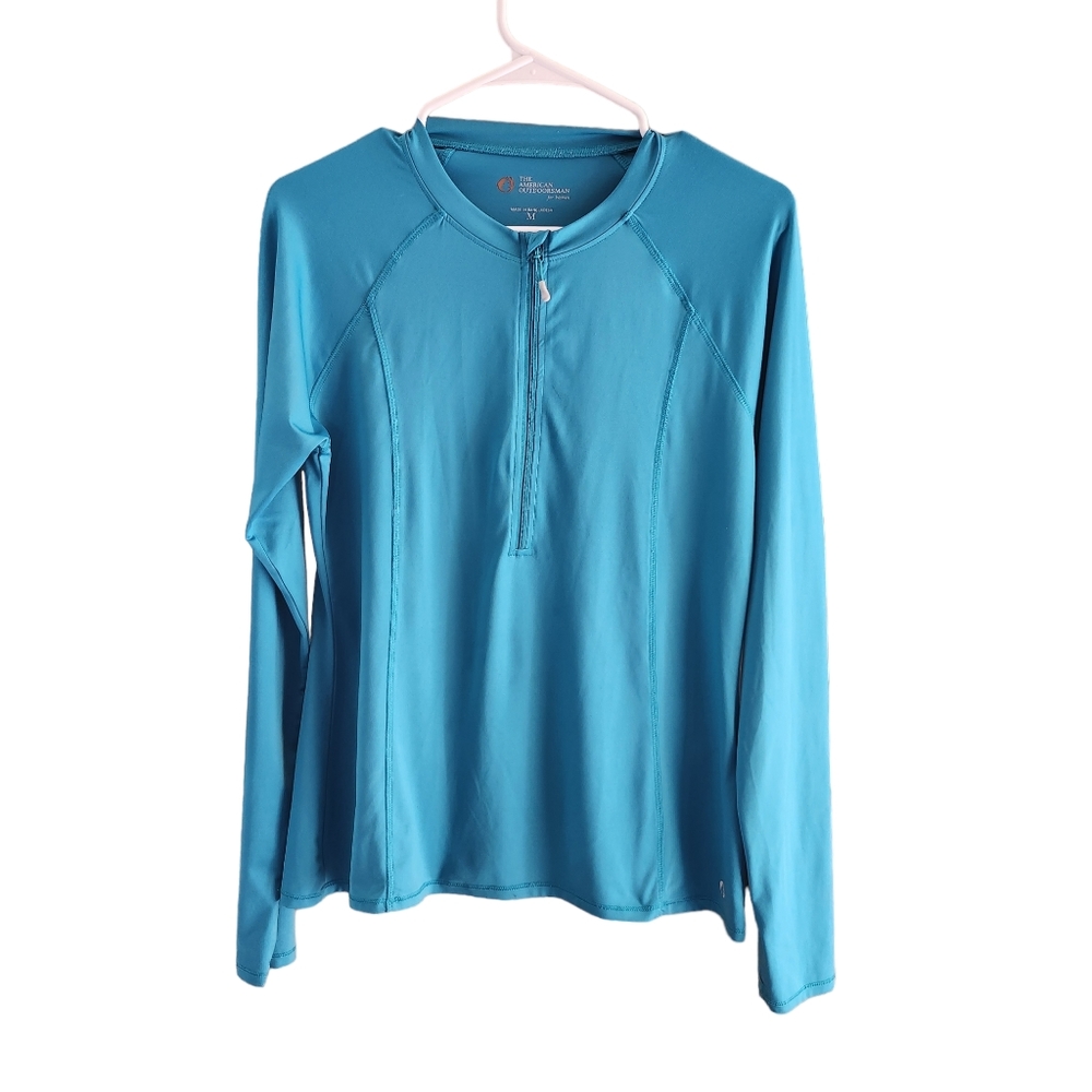 The American Outdoorsman for Women Aqua 1/2 Zip w/Thumbholes Size M A34